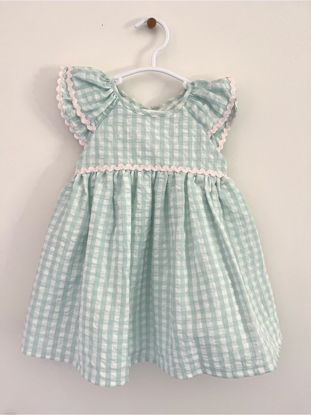 NWT Girls Pippa & Julie mint Gingham Dress size 12 month